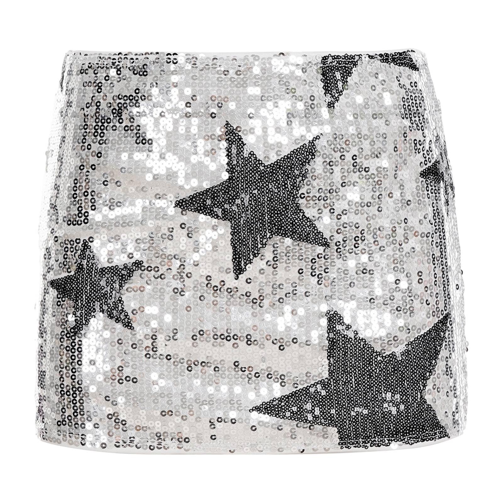 Falda Corta de Carnaval con Lentejuelas y Estrellas para Mujeres