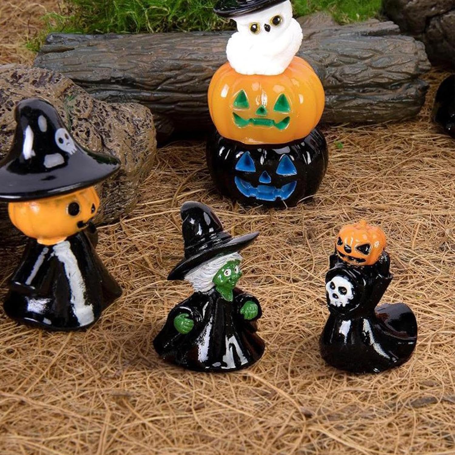 Halloween Village Mat – Decorative Fiber Scene Rug Spooky Seasonal