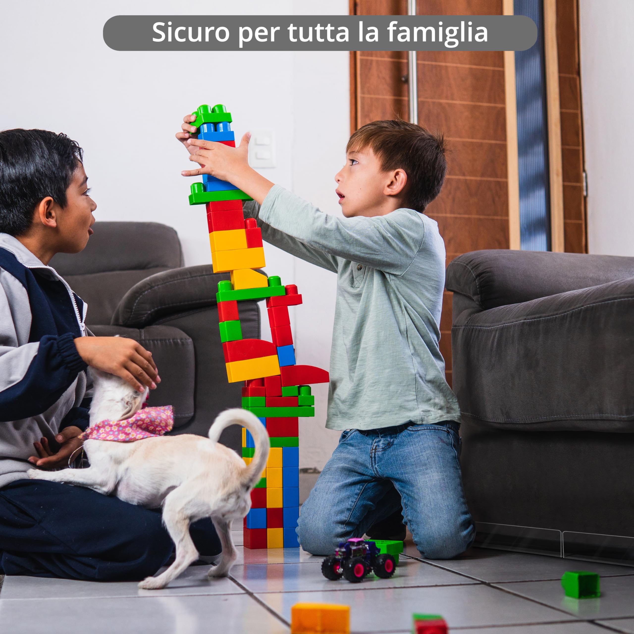 Paracolpi Barriera Letto per Giocattoli [Confezione da 8] - Blocca sotto Divano Trasparenti Adesivi Anche per Letto, Divano, Armadio, Comò, Cucina - Barriera Divano Anti Polvere e Animali