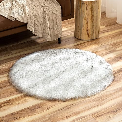 Miniatura 208 de Latepis - Tapete de cuero sintético, esponjoso, pelo largo, de 5 x 8 pies, color blanco, para la sala, dormitorio, sala de juegos o habitación del