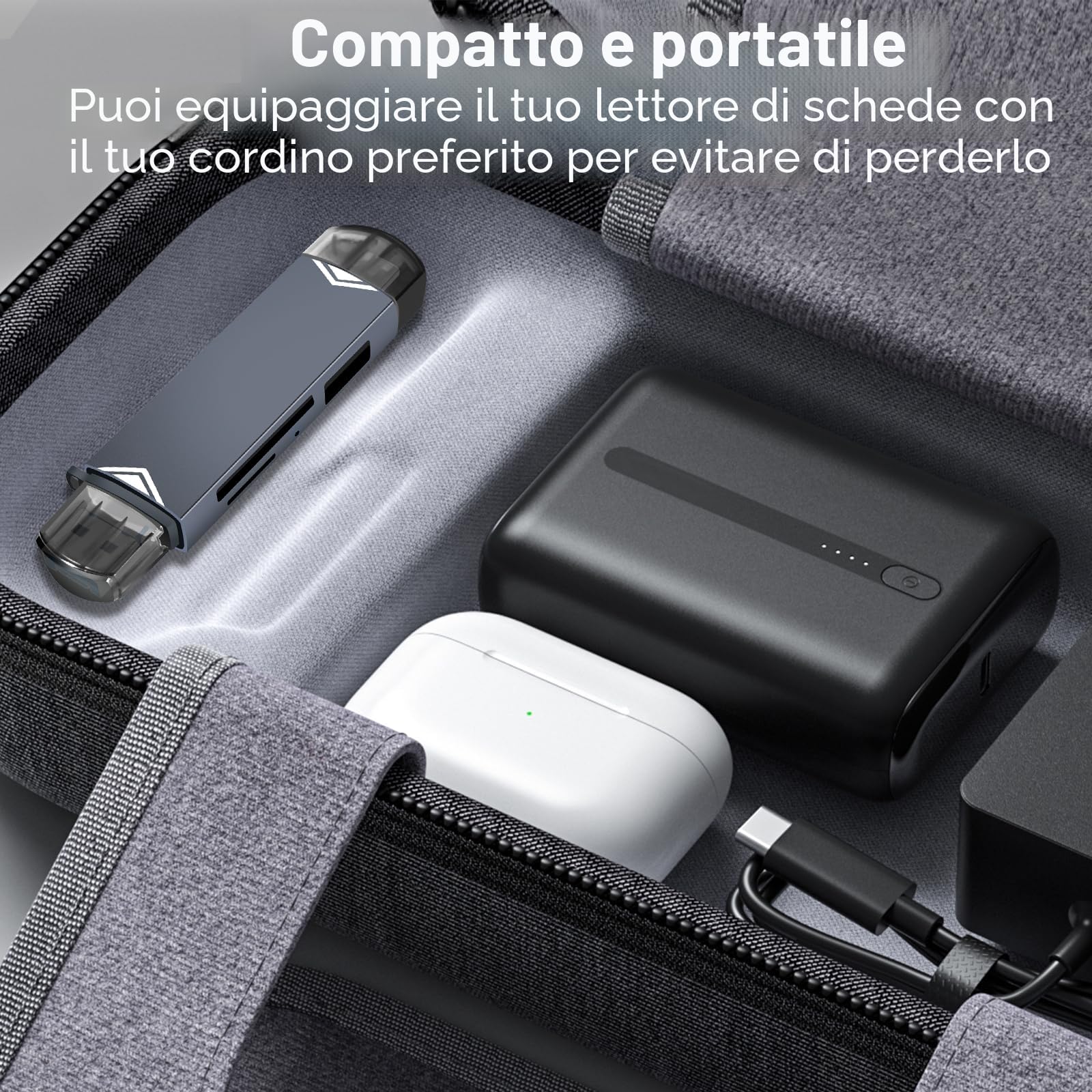 YIIFELL Lettore Schede SD 3 in 1, Lettore SD Card USB C/3.0 e Micro USB per MMC/TF/SDXC/SDHC/Micro SDXC, Compatibile con iPhone 16/15, iPad Pro, Galaxy S24/S23, MacBook, PC e Tablet