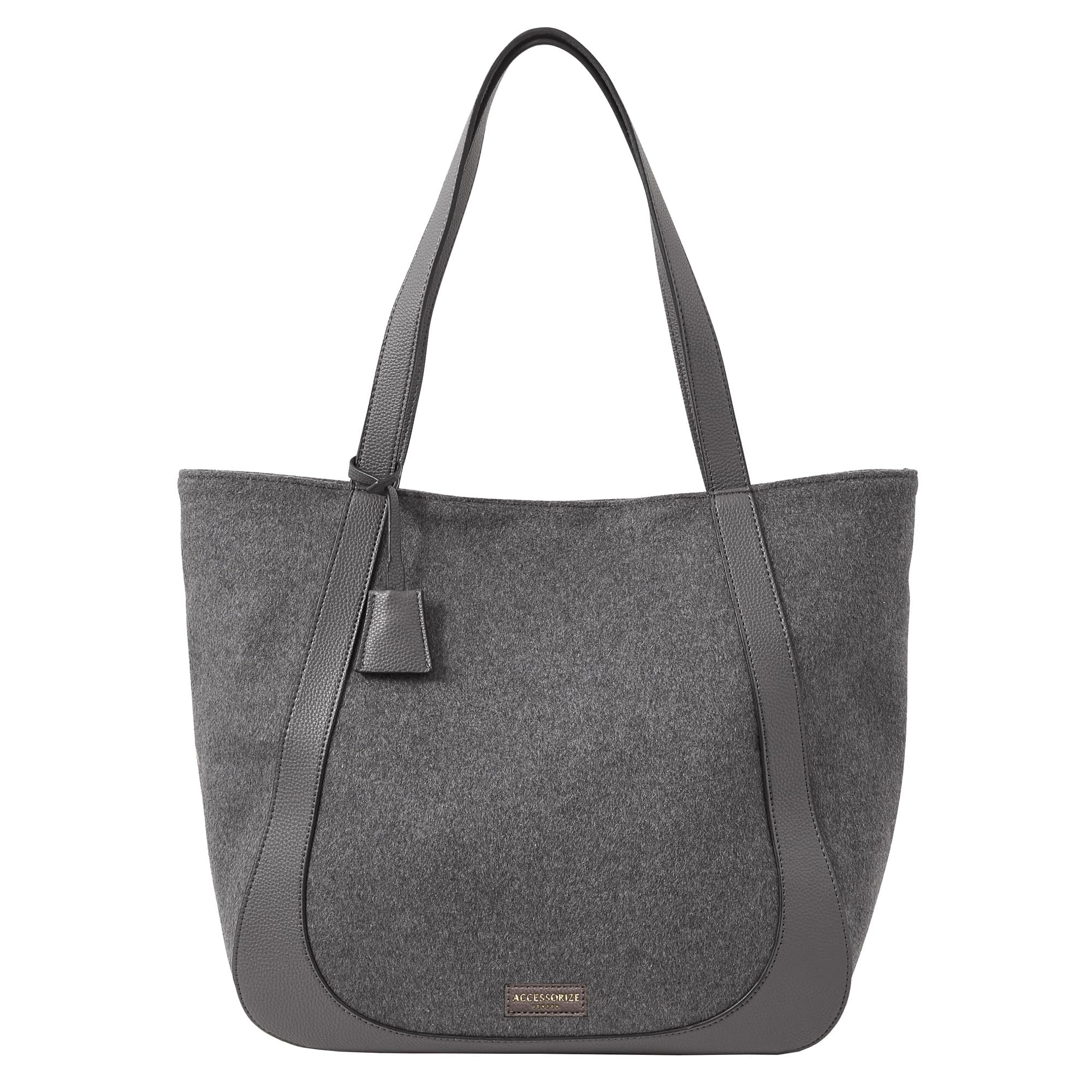 Accessorize London Womens Grey Felt Shoulder Bag (B0CJLXF63V) Amazon Price History, Amazon Price Tracker
