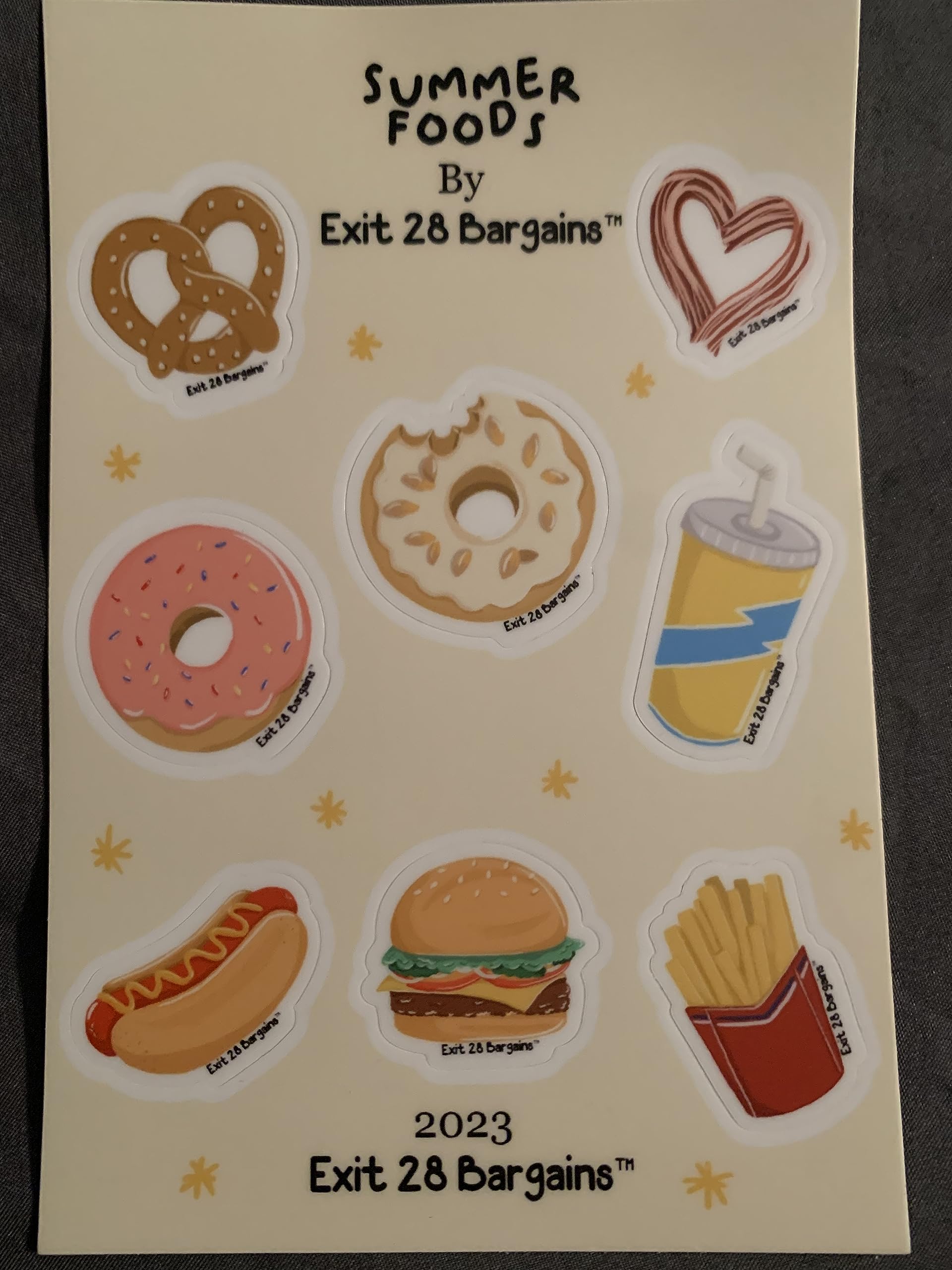 Summer Foods Sticker Set by Exit 28 Bargains 4x6 inch
