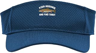 Fish Around and Find Trout Funny Fishing Fishermen Womens Sport Sun Visor