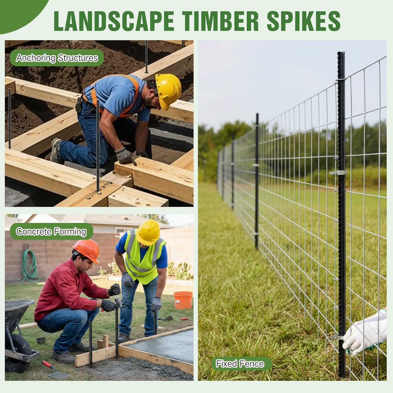 Jetec 12 Pcs 36 Inch Black Ground Rebar Stakes Heavy Duty Ground Anchors Steel Plant Support Garden Stake Long Straight Metal Spikes with Chisel Point End for Garden Concrete Plant Tent