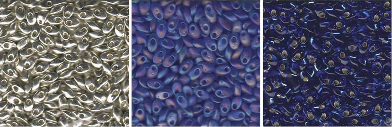 90g Grams Long Magatama Bead Mix Miyuki. Sapphire, Silver, Midnight, Cobalt. 9 Colors, 10g Each Plus 2 spools Cord. Kumihimo, Braiding, Macrame. - Image 2