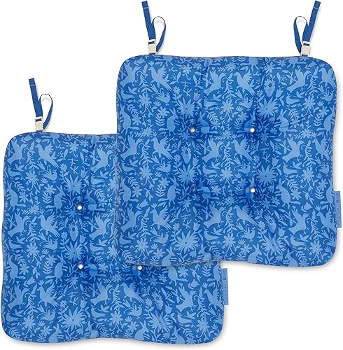 Classic Accessories x Frida Kahlo - Cojines de asiento de patio, paquete de 2, 19 pulgadas, Animalitos Azules