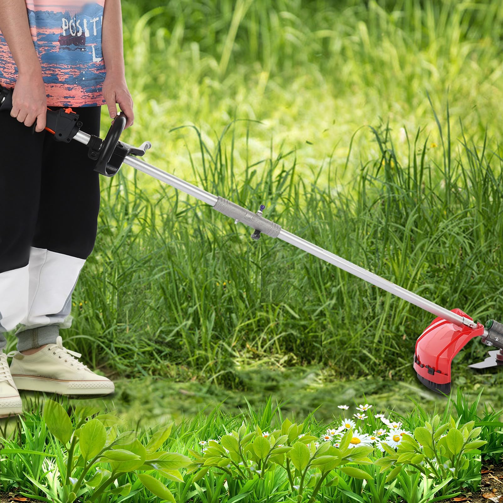 Wacker gazowy zjadacz chwastów, 52 cm³ 2-suwowy trymer gazowy, ulepszony zjadacz chwastów, zasilany gazem 5 w 1, wielofunkcyjne narzędzia do przycinania, 9500 obr./min, 3000 obr./min, prędkość silnika