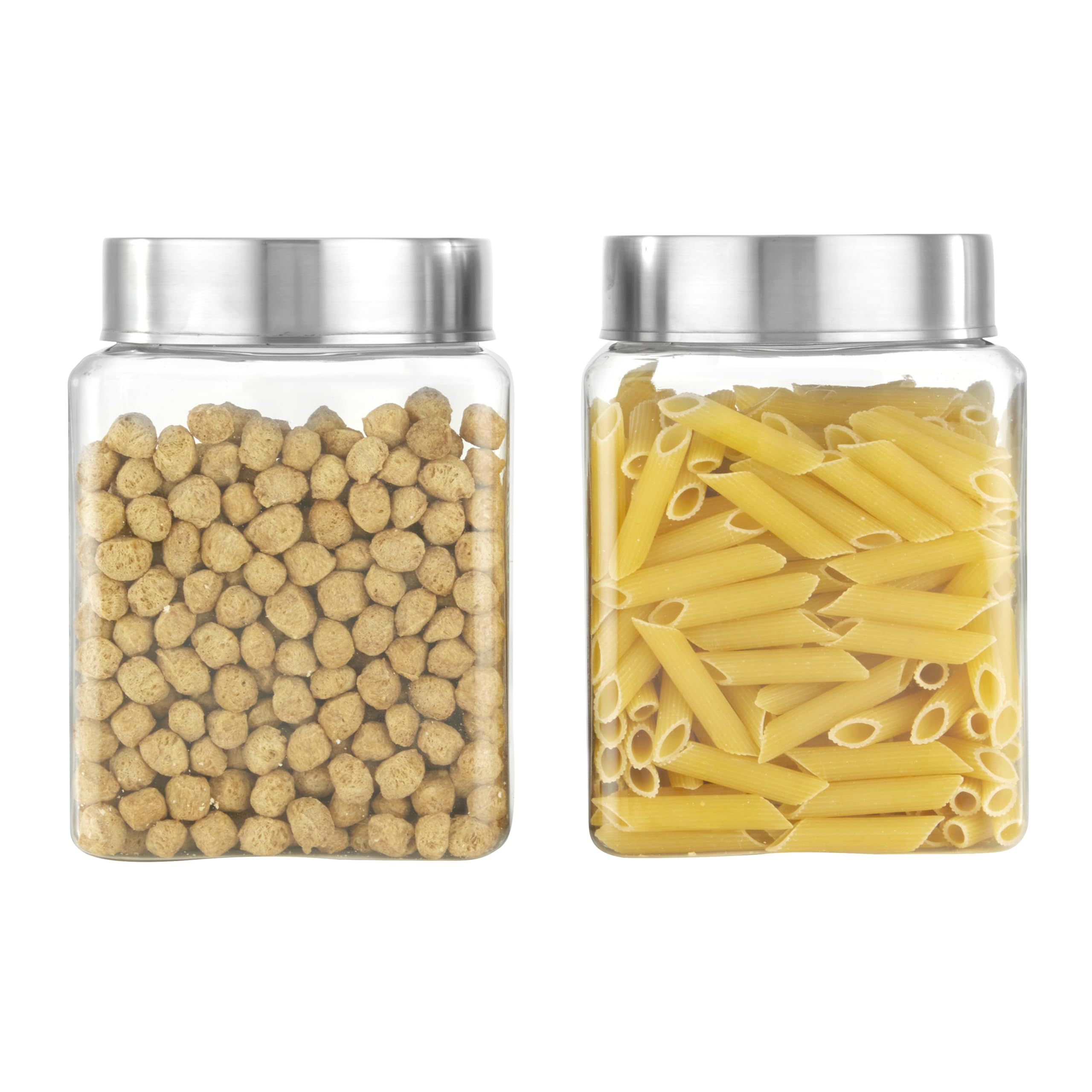 KOLORR Classic Square Plastic Pet Jar Kitchen Storage Organiser Containers Set Pack Of 2-1700Ml (B0CVXGW7FN) Amazon Price History, Amazon Price Tracker