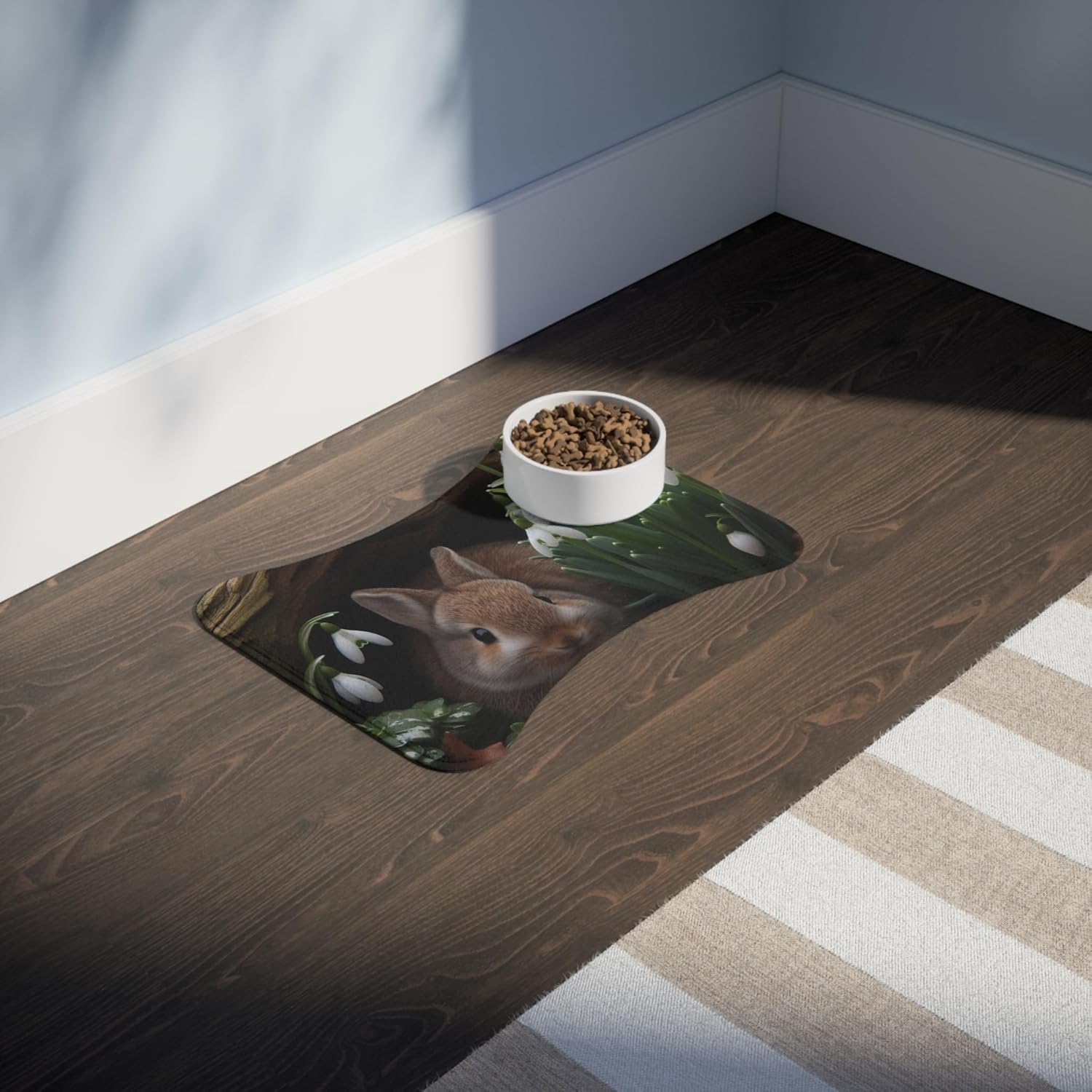 Vibrant Colors Anti-Slip Pet Feeding Mat with Memory Foam Core - Perfect for Cats and Dogs
