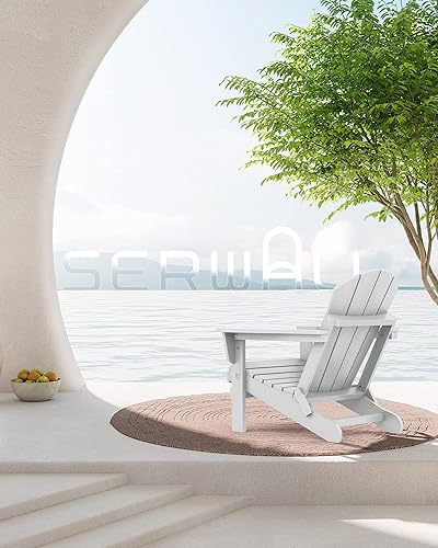 Miniatura 2 de SERWALL Adirondack - Silla plegable para patio, jardín, exteriores, hoguera, color gris español