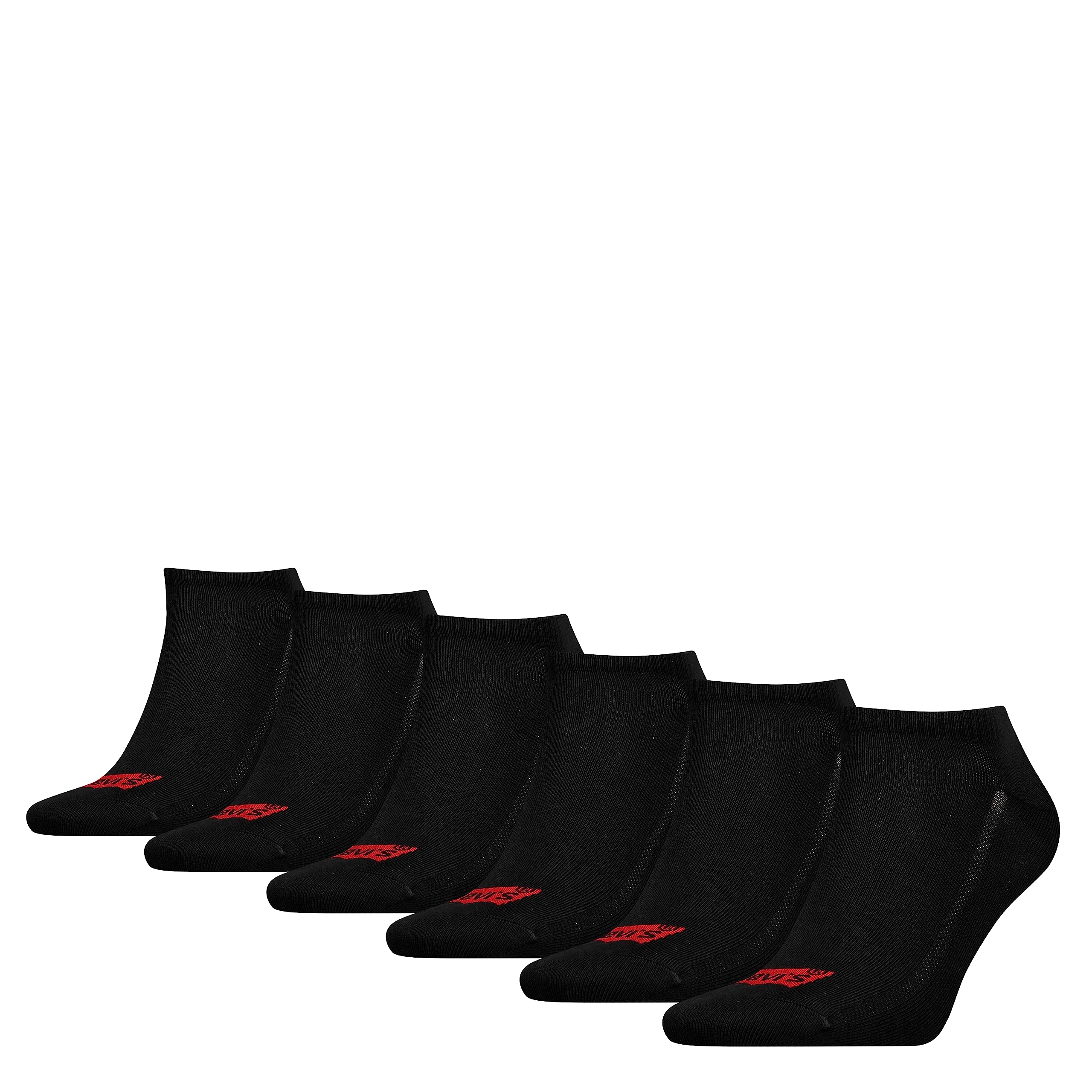 Levi's Unisex Black Batwing Logo Sneaker Socks, 35/38