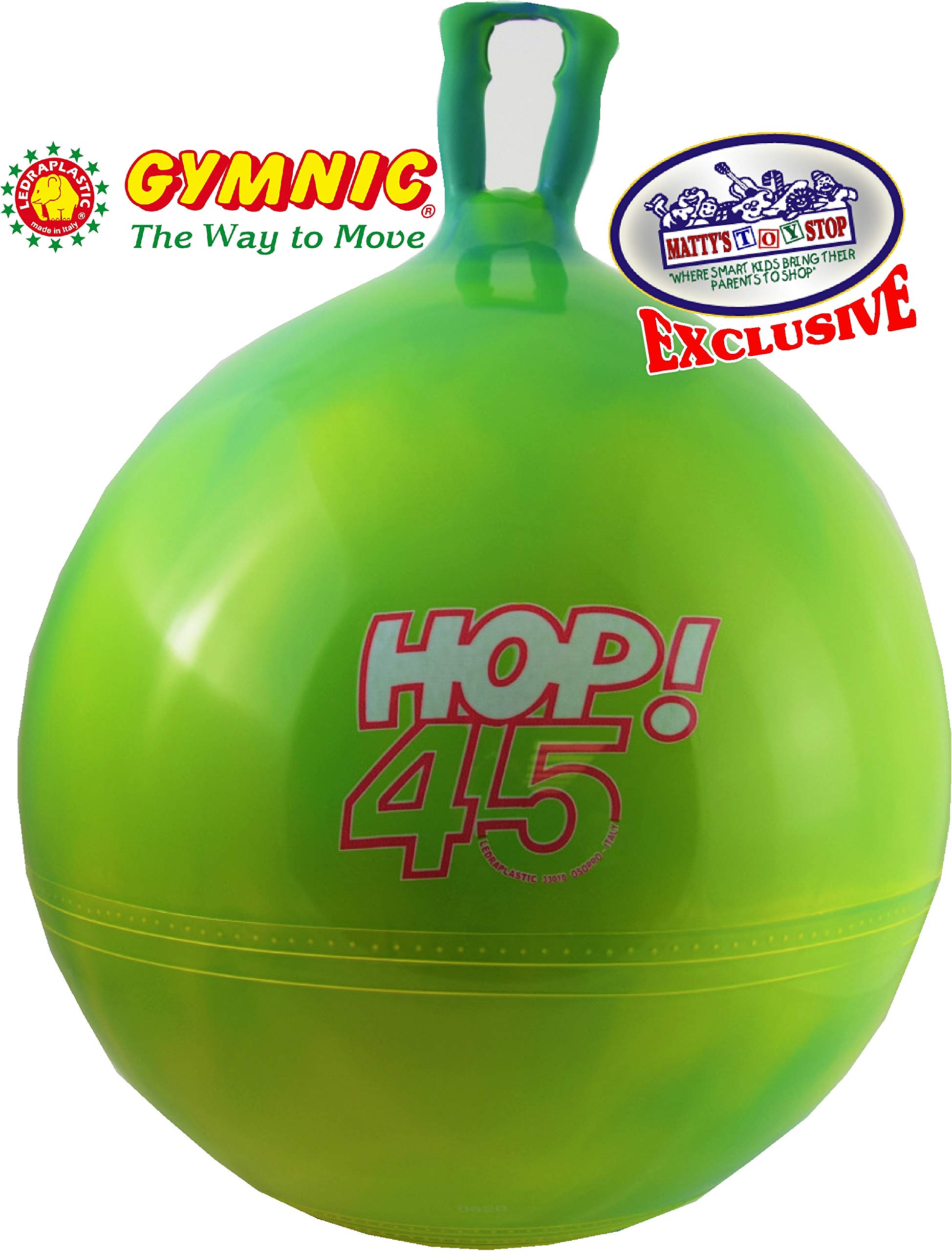 Gymnic Hop 45! Blue & Yellow Swirl (Green) 18" Hop Ball Matty's Toy Stop Exclusive Color (68-24) - Image 6