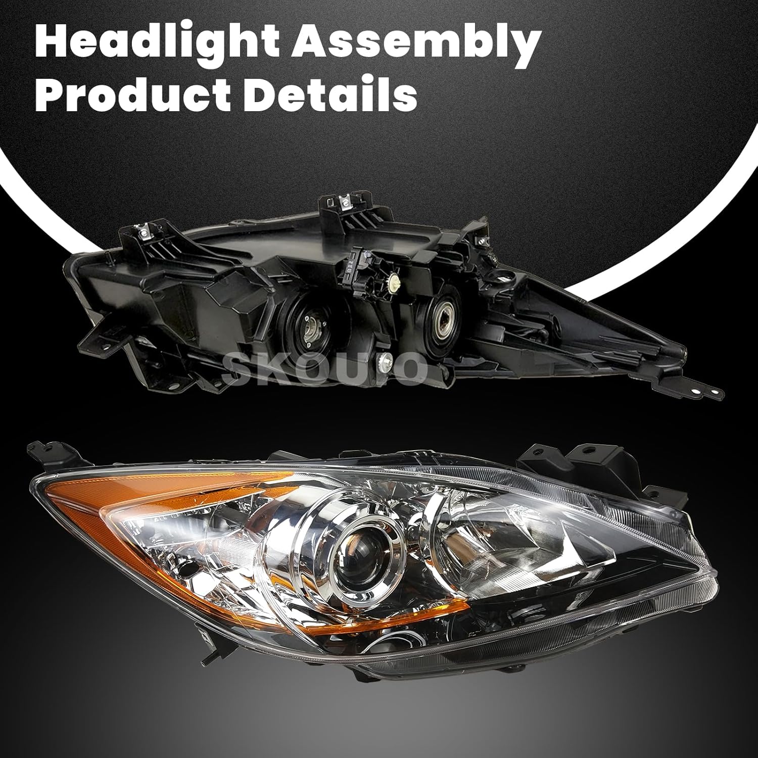 headlights replacement for mazda 3 2010-2013, headlight clear lens right passenger side front head light headlamp for mazda 3 2010 2011 2012 2013