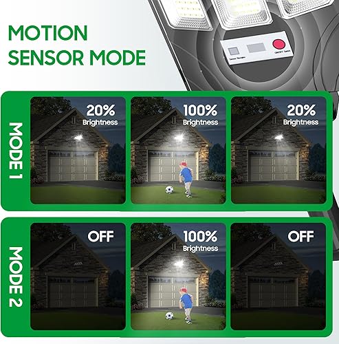 Miniatura 4 de Kifflux Luces solares impermeables para exteriores, luces de calle solares para exteriores del atardecer al amanecer, luz de inundación de seguridad
