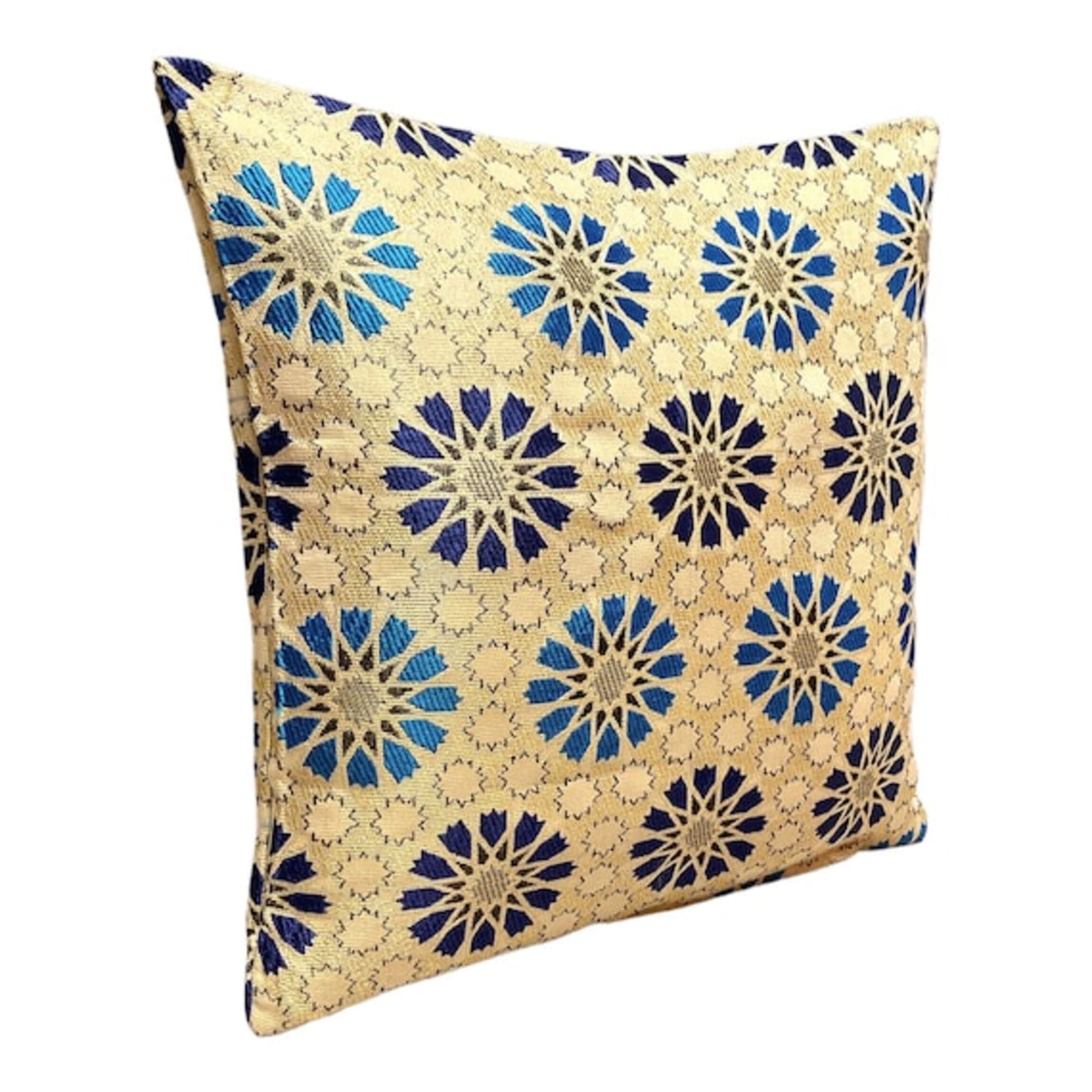 Tiles Mosaic Moroccan Original Cushion Covers - Moorish Arabesque Style Zellige Pillow Cover - Home Decor Cushion - 43 x 43 cm