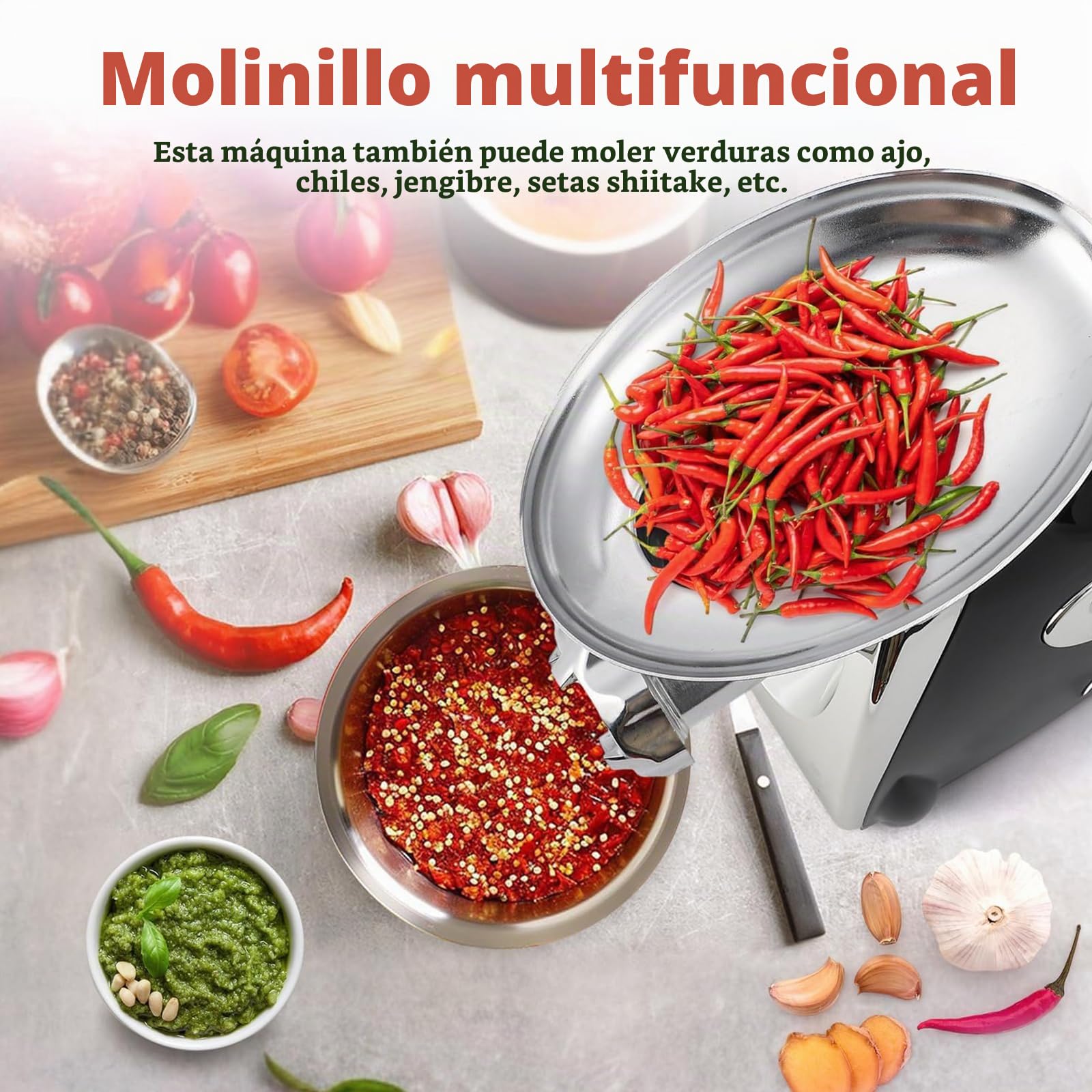 Picadora de carne eléctrica y colador de tomate, embutidora de salchichas 3 en 1 con 3 platos de molienda y kit Kubbe, máquina profesional para hacer salsa de tomate y picadora de carne para cocina