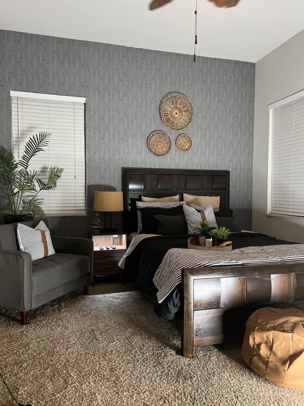 9/mo Finance RoomMates RMK11674WP Charcoal Gray Twig Hygge