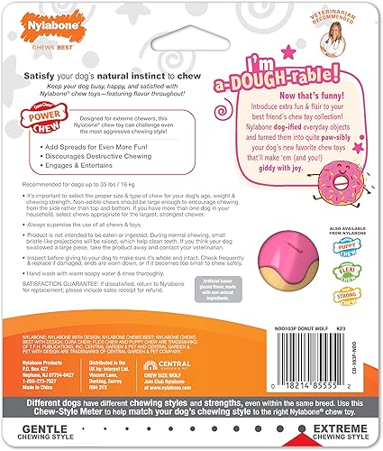 Vista 53 de Nylabone Lobster Power - Juguete masticable para perros, juguetes para perros para masticadores agresivos, sabor filet mignon, perros pequeños