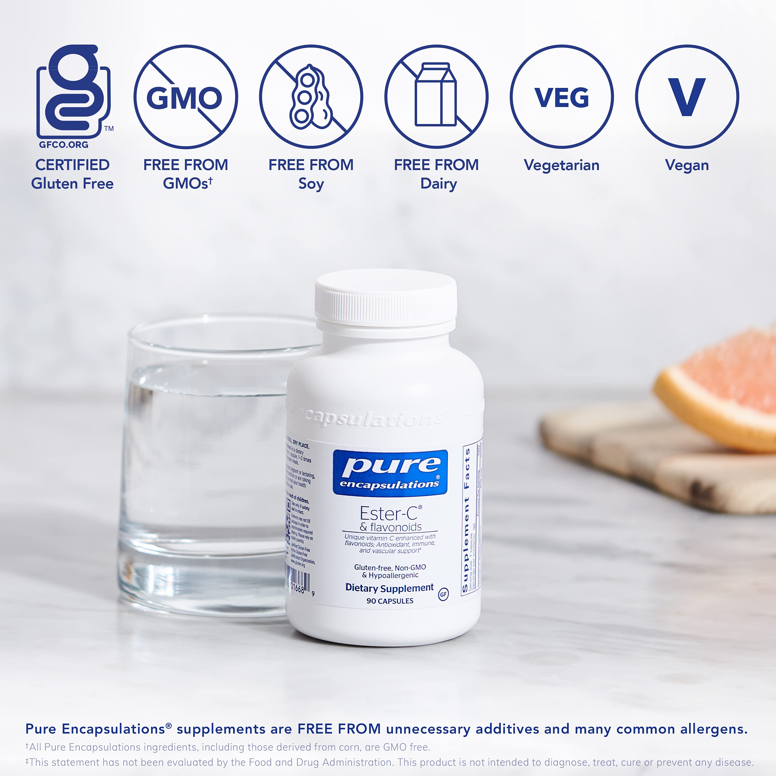 Pure Encapsulations EssentialC & Flavonoids Vitamin C Supplement for