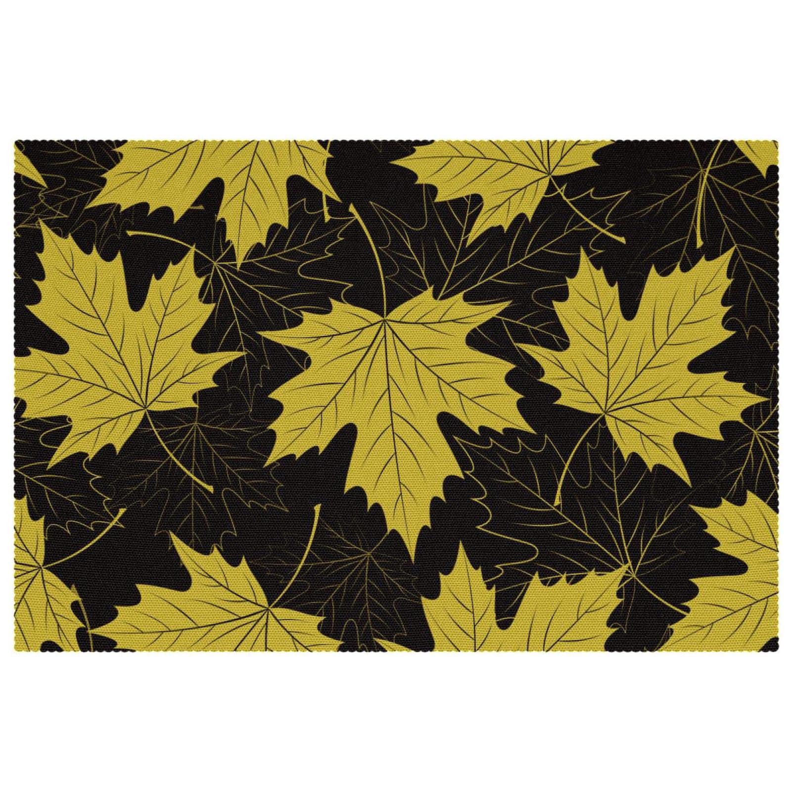 Set de table feuille d'érable jaune pour vos repas chaleureux en famille