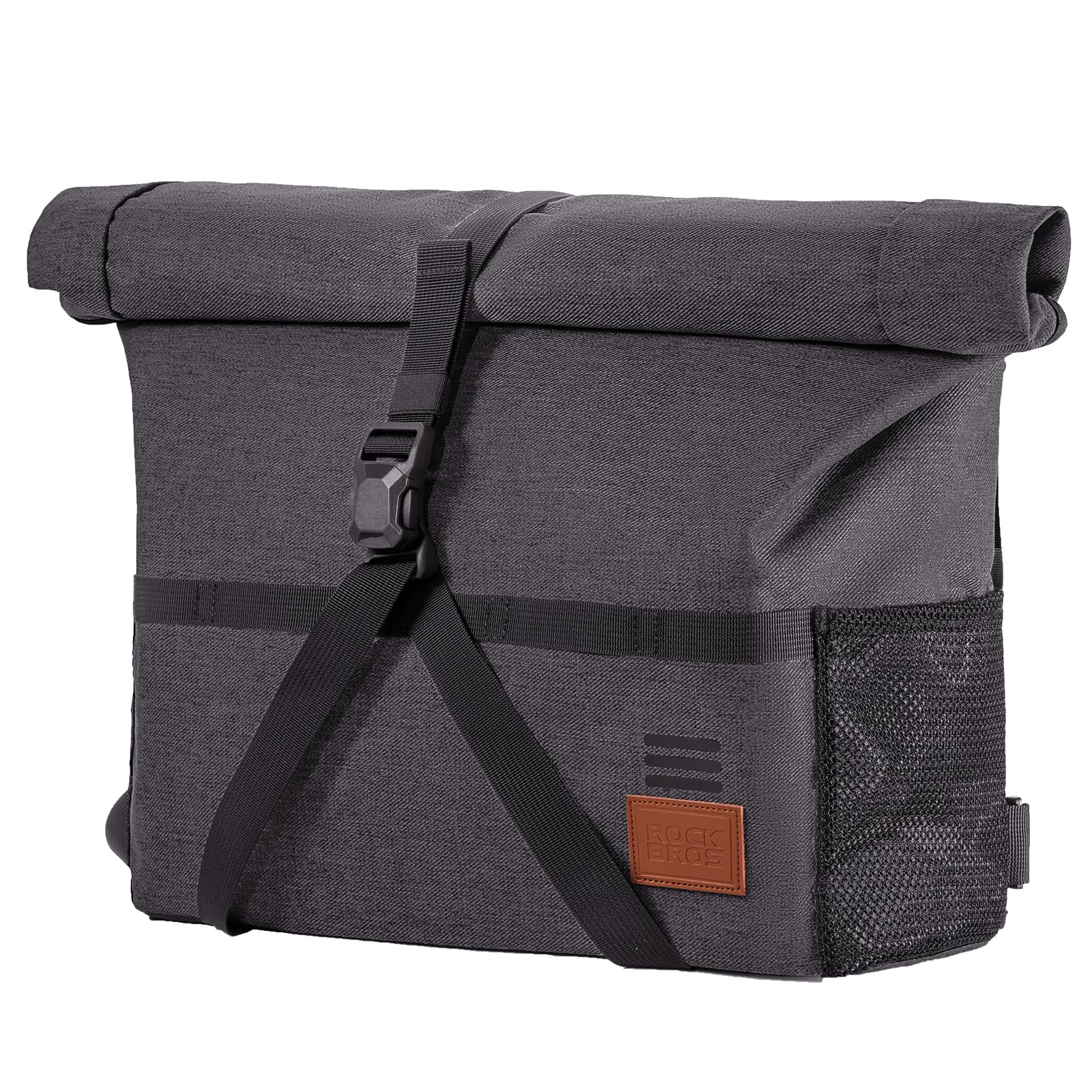 ROCKBROS Borsa Manubrio per Bici Brompton, Borsa Bici Pieghevole con Adattatore per Brompton, Sistema di Espansione a Roll-Top, 8L/10L, Nero