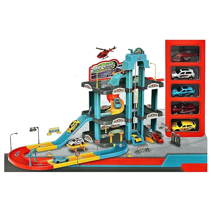 Buy Hexar City Life Parking Playset 118 Pieces, 3 Level Car Parking Toy