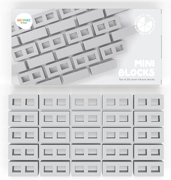 Inspire My Play 25 x Mini Silicone Building Blocks for Sensory and Messy Play - Construction Bin Filler - Creativity for Kids
