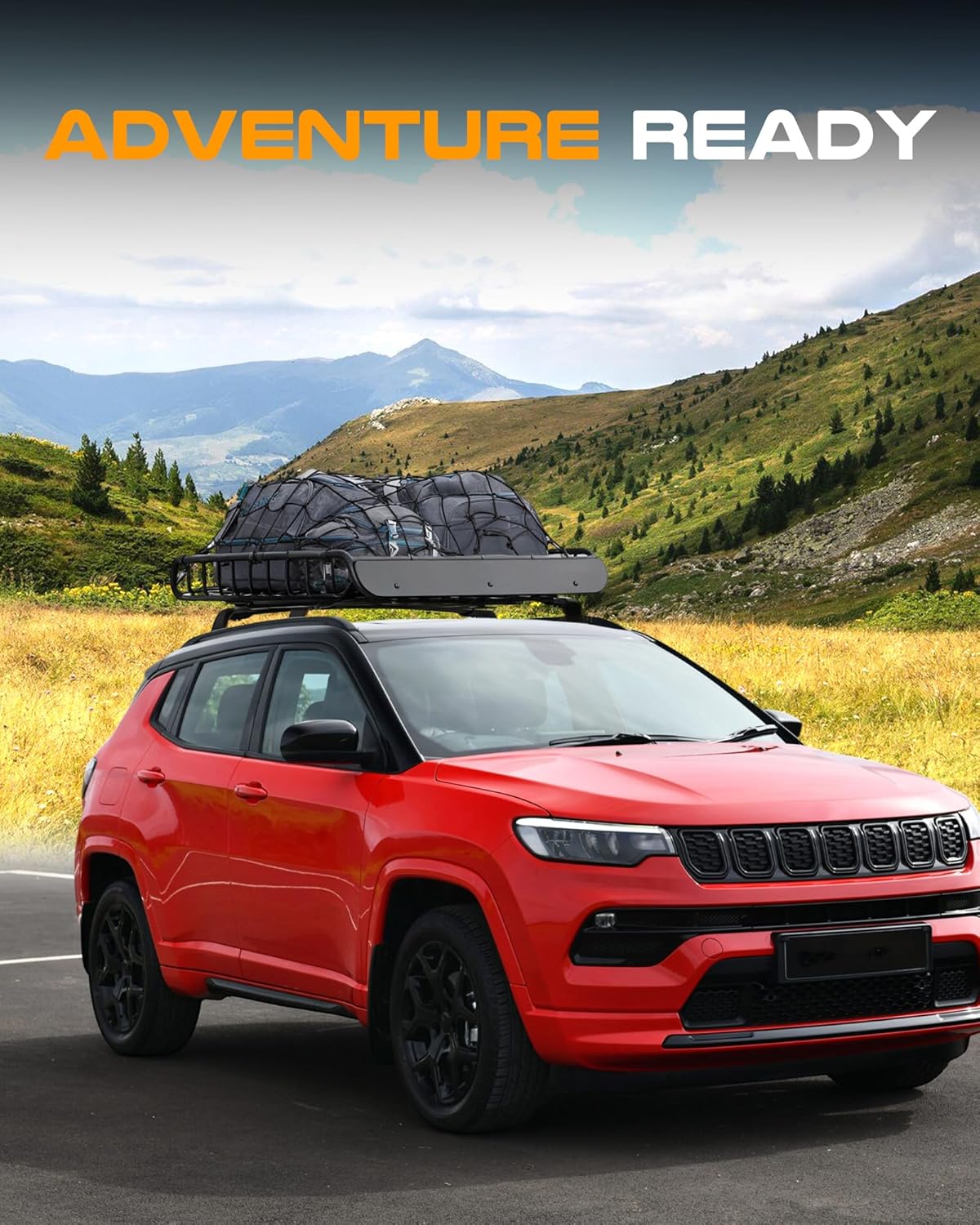 Snailfly Roof Rack Cross Bars Fit for Jeep Compass 2018-2026, Easy Install All Aluminum Crossbars Cargo Carrier, 220 lbs Rooftop Accessories for Bike Kayak Skis Luggage