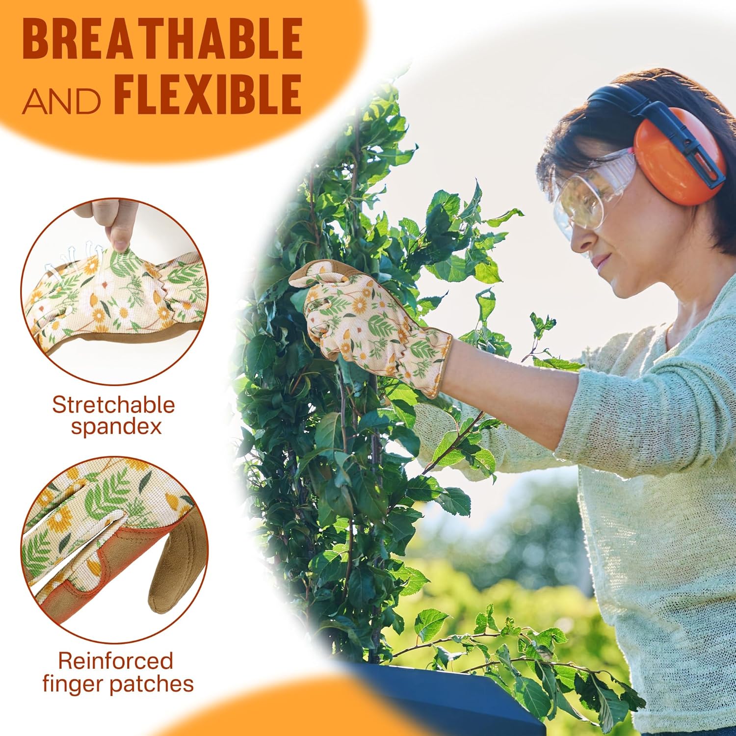 HANDLANDY Women Safety Work Gloves Utility Touch Screen Working Grip Glove for Yardwork Gardening Breathable Mechanic Gloves - Image 4