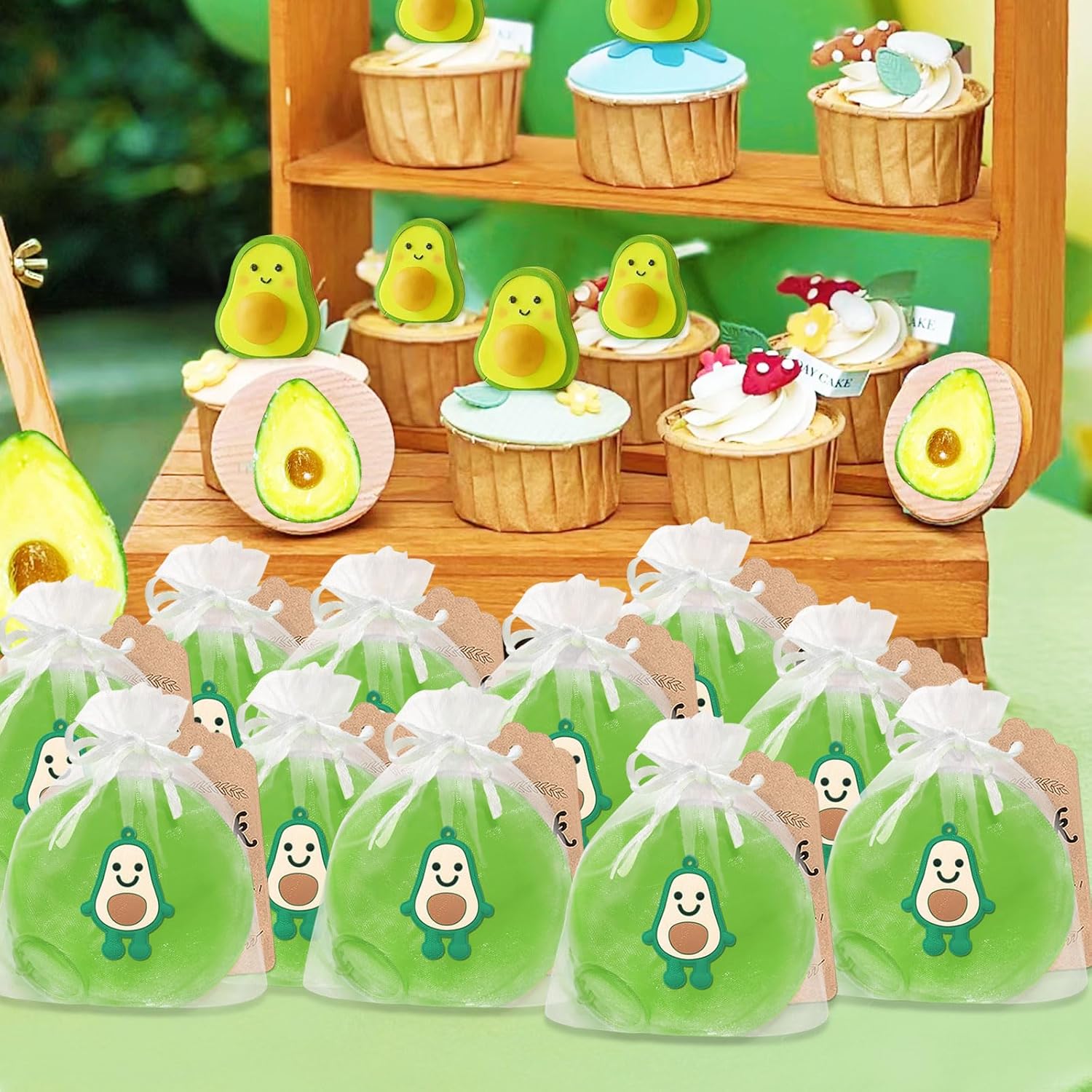 15 Pack Avocado Coin Purse with Zipper Keychain,Wallet Bag Party Favors for Avocado Birthday Party Decoration,Fruit Themed Baby Shower,School Carnival Rewards,Travel,Classroom Prize - Image 5