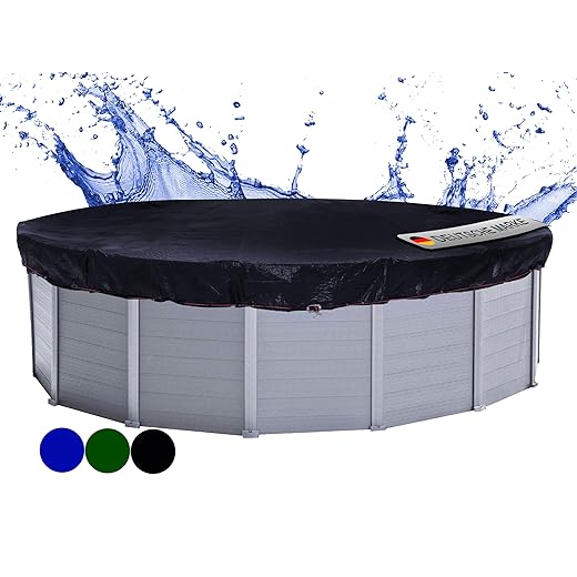 Quick Star Solar Cubierta de Piscina de Invierno Redonda 200g / m² para Piscina 320-366 cm Dimensiones de Lona ø 420 cm Negro