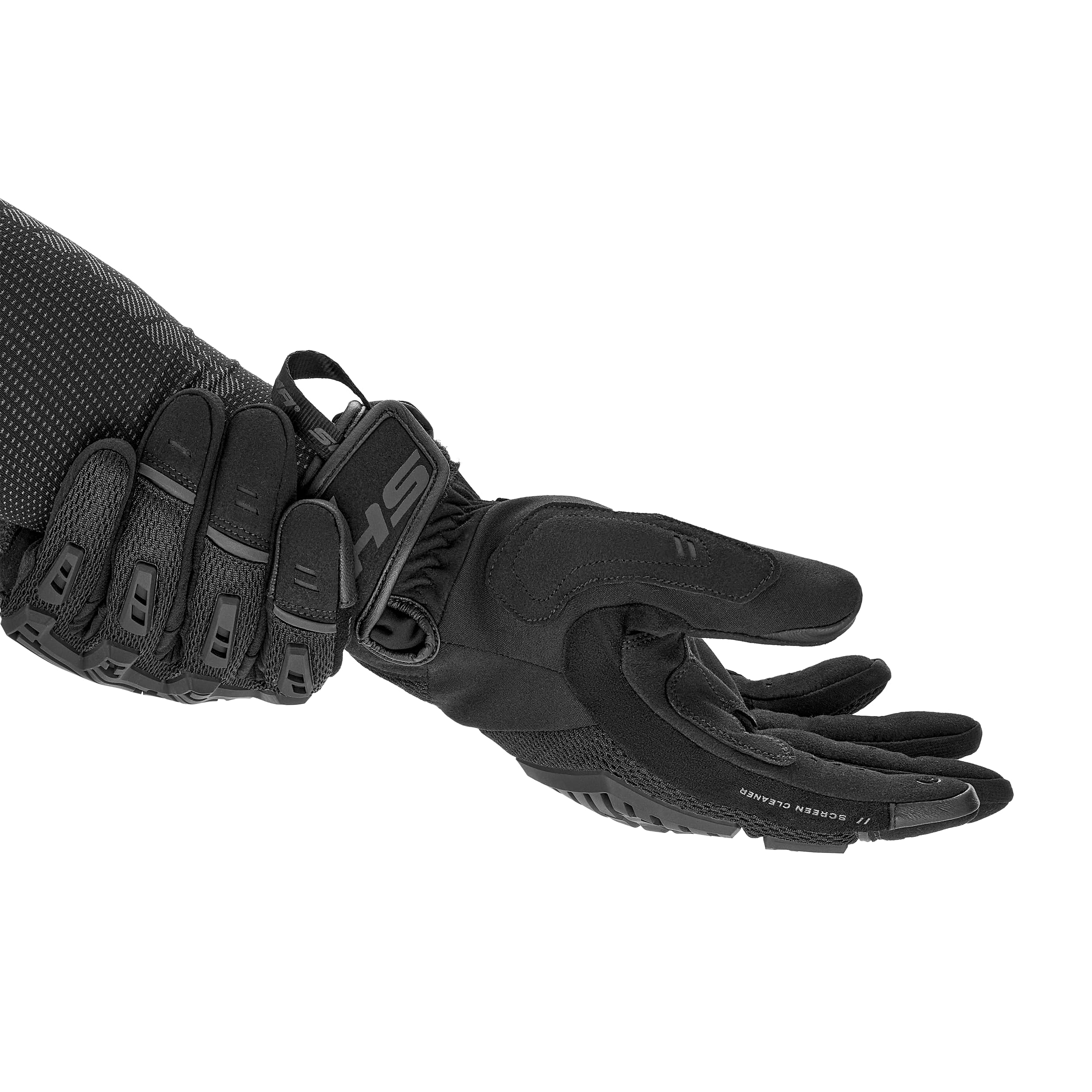 SHIMA STREAM Motorrad Handschuhe Damen Kurze Sommer Motorradhandschuhe Schutz Schutzkleidung Touchscreen Motorcycle Belüftet Verstärkt Leicht Motorbike Sommerhandschuh (Frauen, Schwarz, XS)