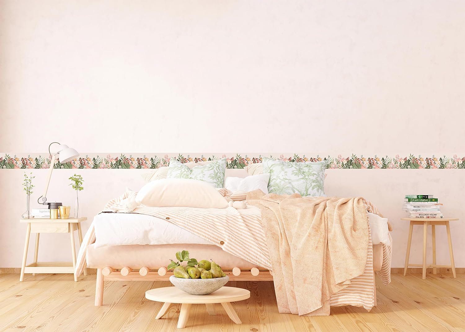 AWB 8426 Self-Adhesive Border Flowers, Self-Adhesive Decoration for Walls, Furniture, Wallpaper, Wall Coverings and Doors, Film, Multicoloured, Width 500 cm x Height 14 cm