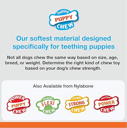 Vista 32 de Nylabone - Juguete masticable para cachorros, suministros para cachorros – Sabor a pollo, XL/Souper (1 unidad)
