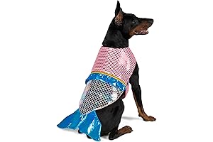 cyeollo Dog Costumes for Large Dogs Sparkly Mermaid Cosplay Dog Clothes