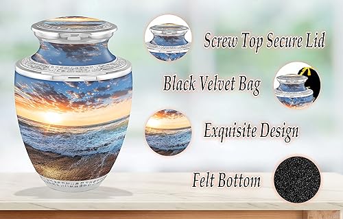 Miniatura 4 de Urnas de cremación de puesta de sol para adultos, para hombres y mujeres, urnas de entierro de 200 libras para cenizas humanas, urnas decorativas