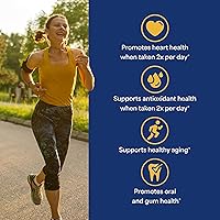 Vista 3 de Puritan's Pride Coenzima CoQ10 de 50 mg, suplemento dietético para la salud del corazón, presión arterial, salud oral de las encías y apoyo al