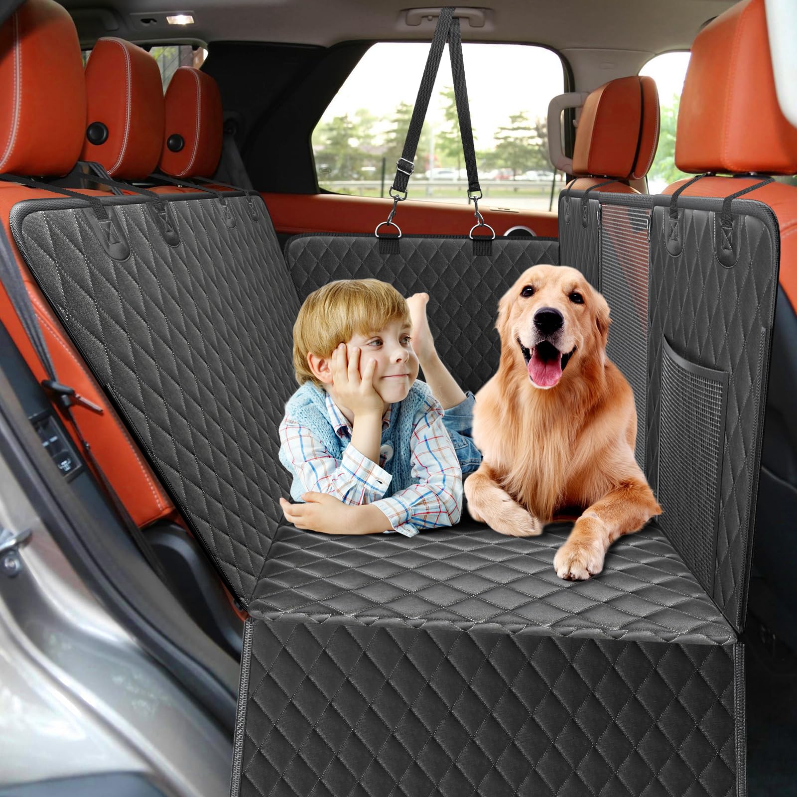 Back Seat Extender for Dogs,Dog Car Seat Cover For Back Seat Hard