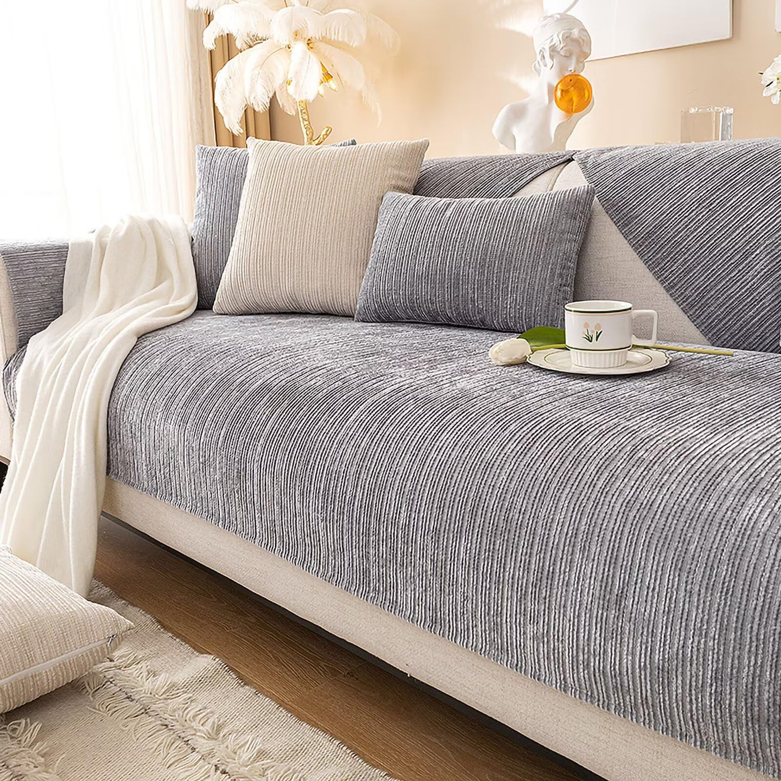 Gluhbirnen Sofadecke, Sofadecken Für Sitzfläche, Sofaschoner, Chenille Sofabezug, Sofa Überwurfdecke rutschfest, Bezüge Für Sofa, Couch Bezug, Couch Decke