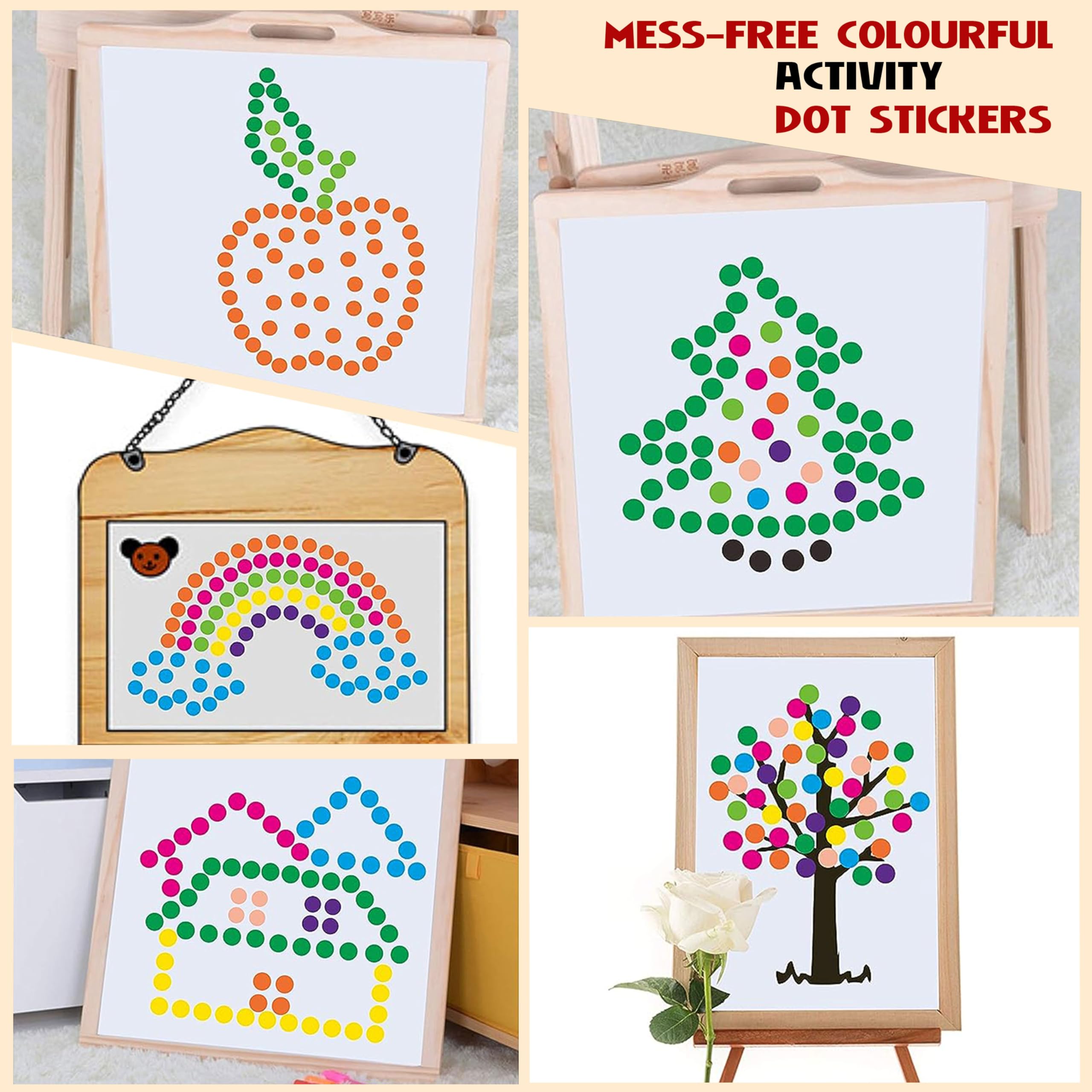 Clickedin Round Color Circle Dot Sticker Labels (0.5 Inch) 12 Different Colors in Total 2750 Pieces Circle Dot Labels Coding Sticker Adhesive Colored Sticker Solid Color Round Sticker 3