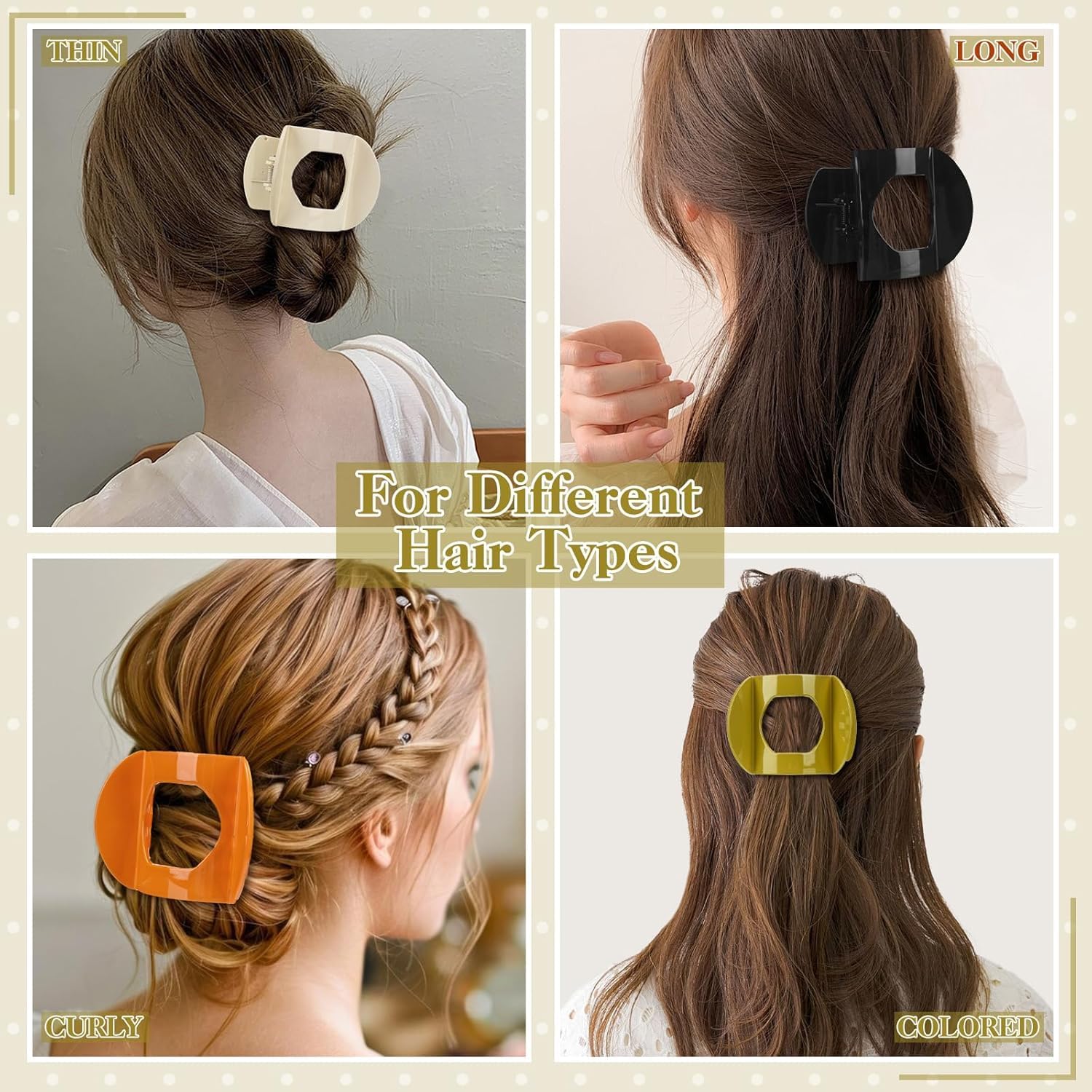 6 PCS Flat Hair Clips for Women Curved Design, Strong Hold for Thin Thick Hair Hair Accessories for Women and Girls (Dark Color) - Image 3