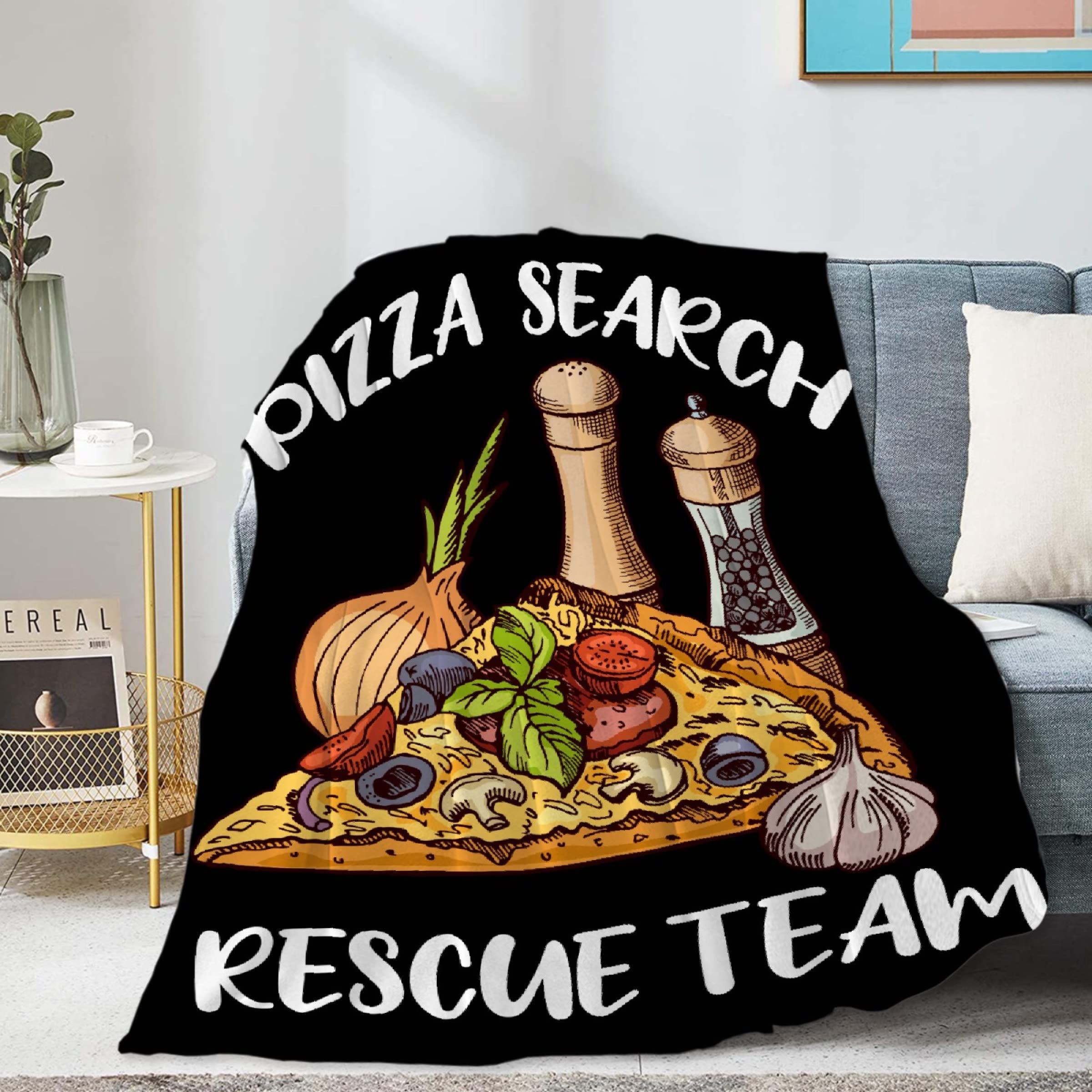 Homiehug Pizza Search Rescue Team Soft Blanket Flannel Cozy Fuzzy Real Food Throws for Nap Bed Couch Home Decor Tapestries Child Plush Gifts All-Seasons 30
