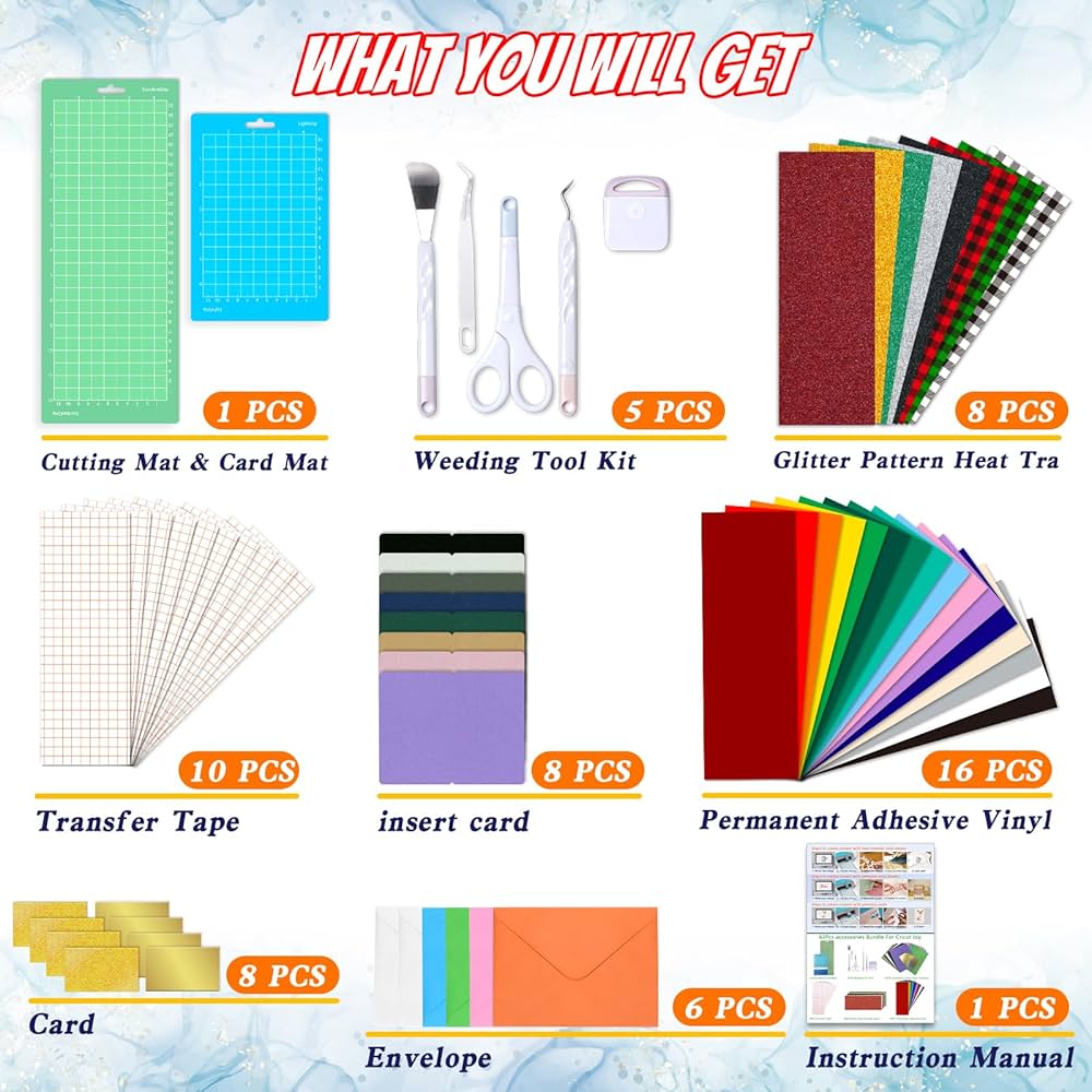 cricut joy 素材大量セット Amazon.com: 63PCS Accessories