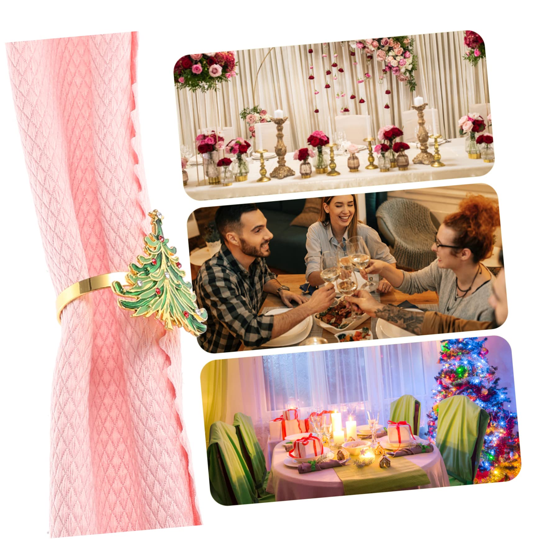 Ciieeo 2 Set Di Tovaglioli Di Natale Eleganti Porta Tovaglioli Per Decorazioni Da Tavola 6 Pezzi * 2