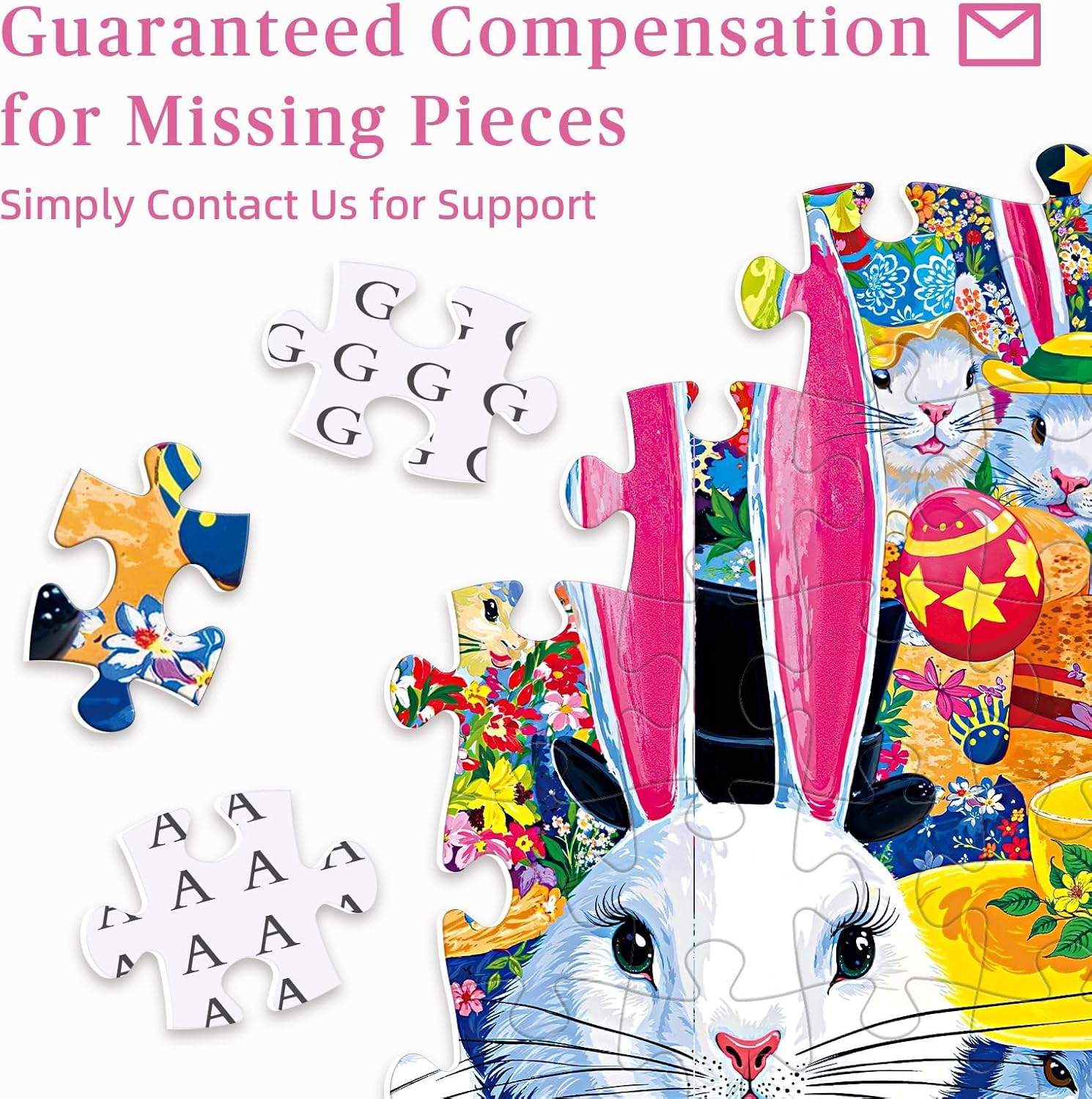 1000 Piece Jigsaw Puzzle for Adults, Flower Hat Bunny Parade Puzzle, 27.6"x19.5" - Stress Relife Funny Puzzles Gift for Friends Family, Wall Art Home Decor