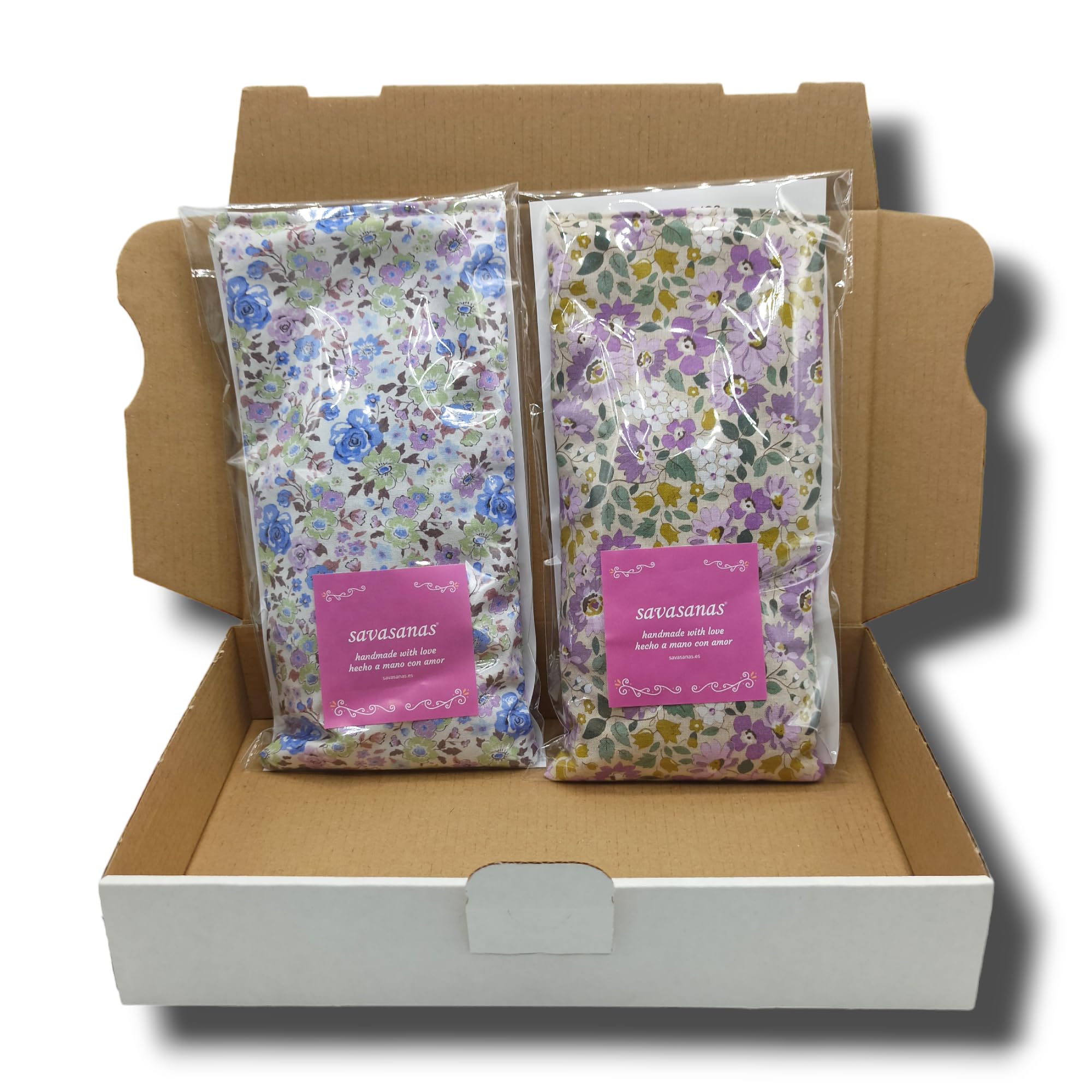 Cuscini per gli occhi "Pack 2 - Fiori" | Semi di lavanda e riso | Yoga, Meditazione, rilassamento, riposo oculare...