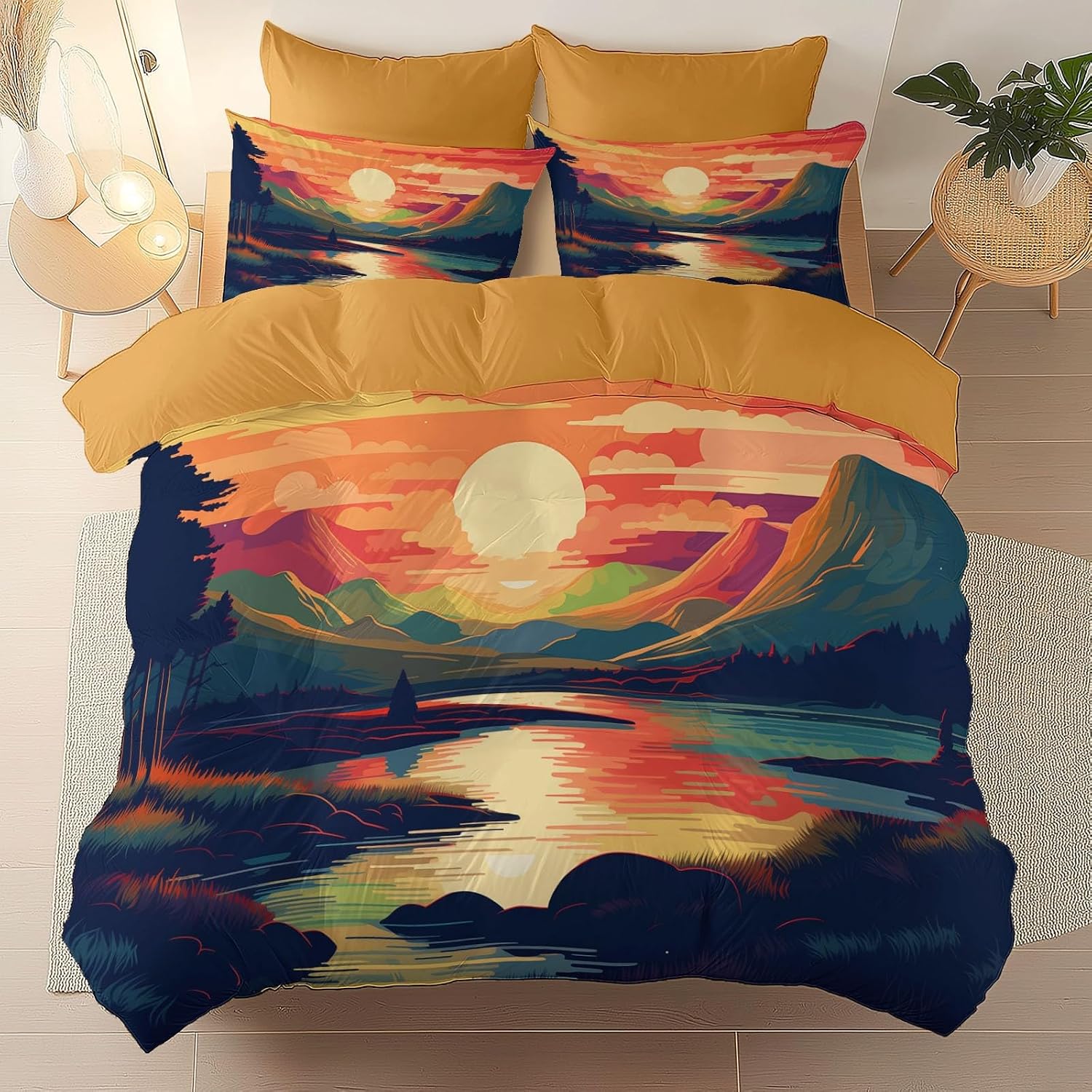 Dark Blue Duvet Cover Set for Kids Boys Girls - Single Size Decorative Quilt Cover, Cartoon Children Astronaut Space Bedding Set Lightweight Microfiber Comforter Cover with 2 Pillow Shams
