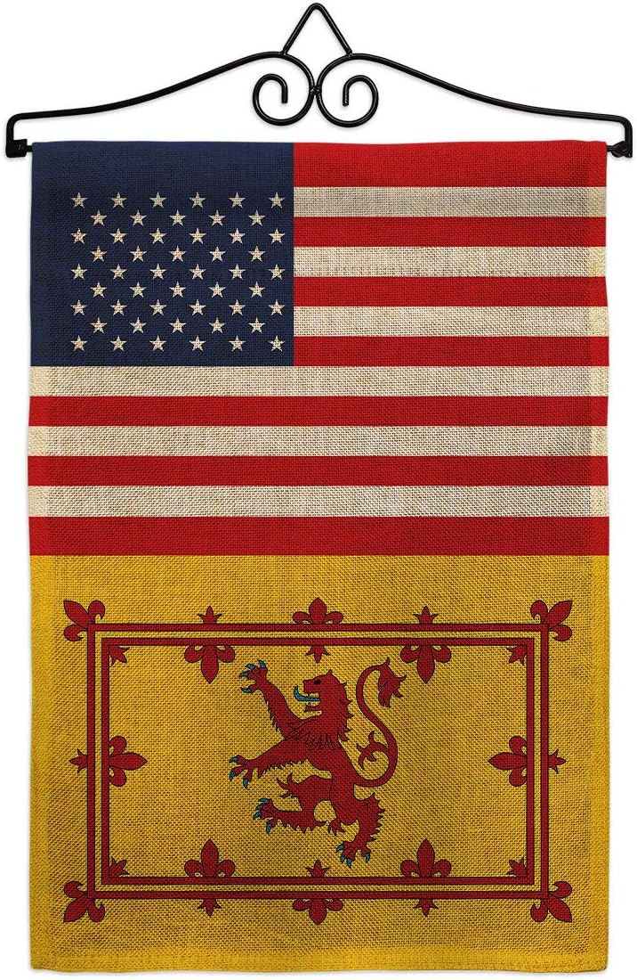 Royal Banner of Scotland US Friendship Garden Flag Set Wall Holder Regional USA American Alliance World Country Particular Area Small Decorative Gift Yard House Made In 13 X 18.5