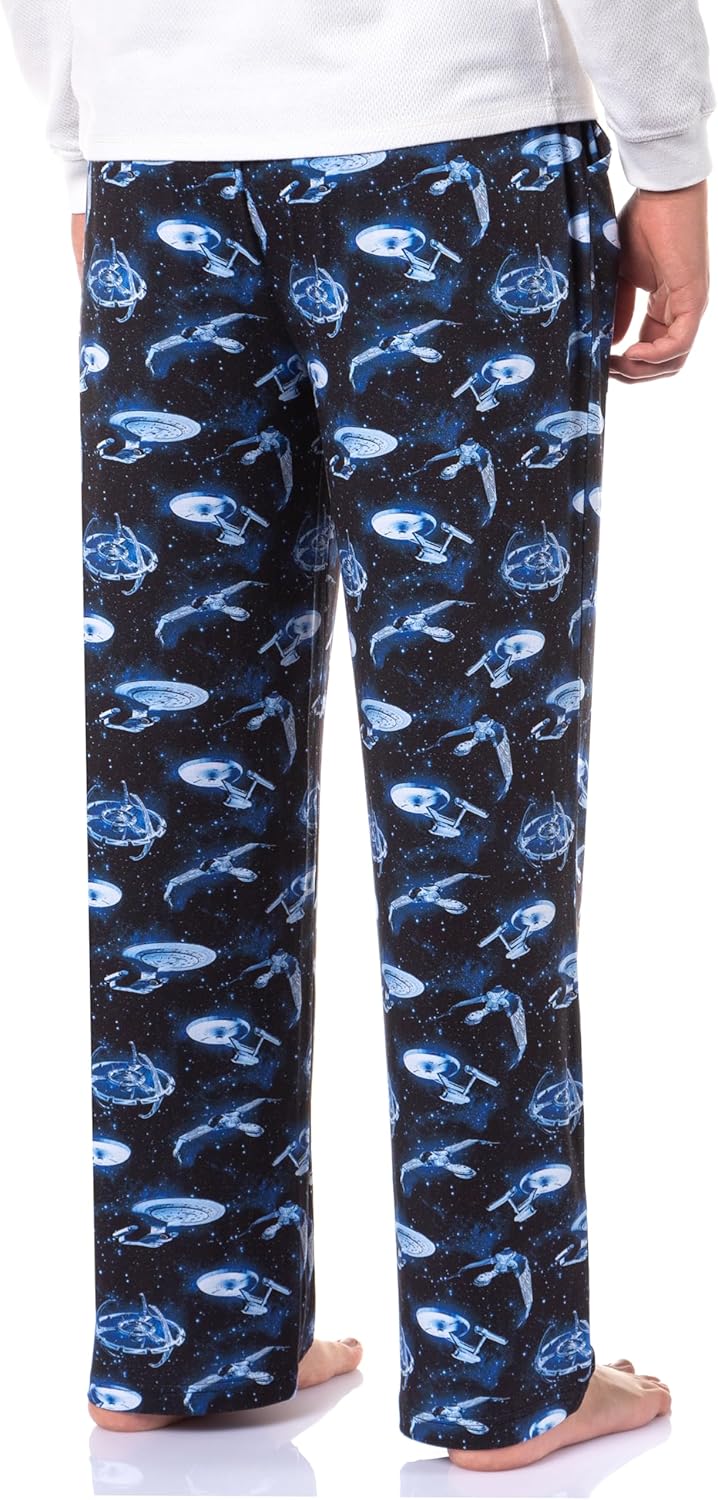 Star Trek Adult The Next Generation TNG USS Enterprise DS9 Klingon Ships Pajama Pants Loungewear Men Women - Image 4